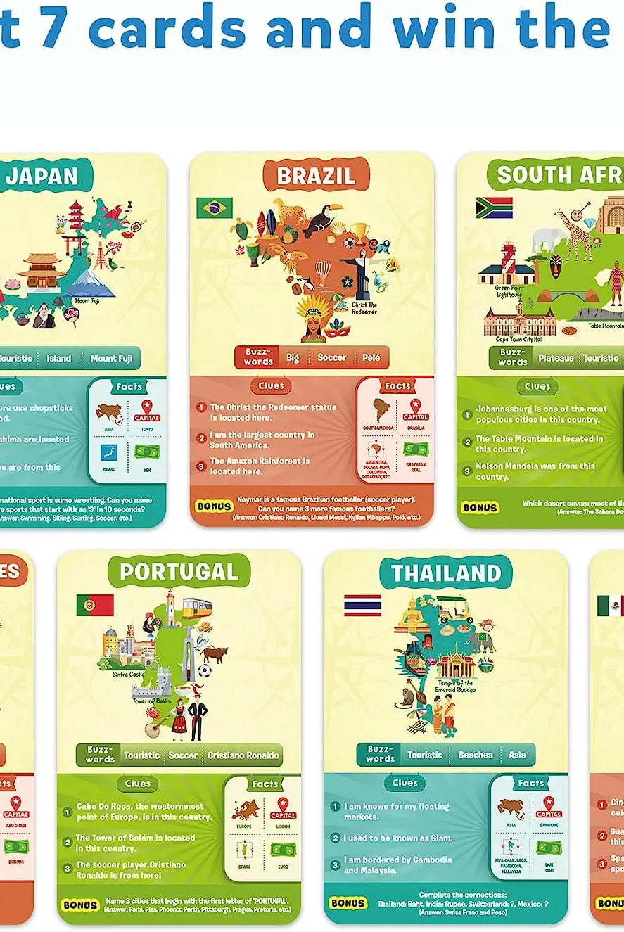 Skillmatics 'Guess in 10' Countries of the World Card Game of Smart Questions Nimbu Kids