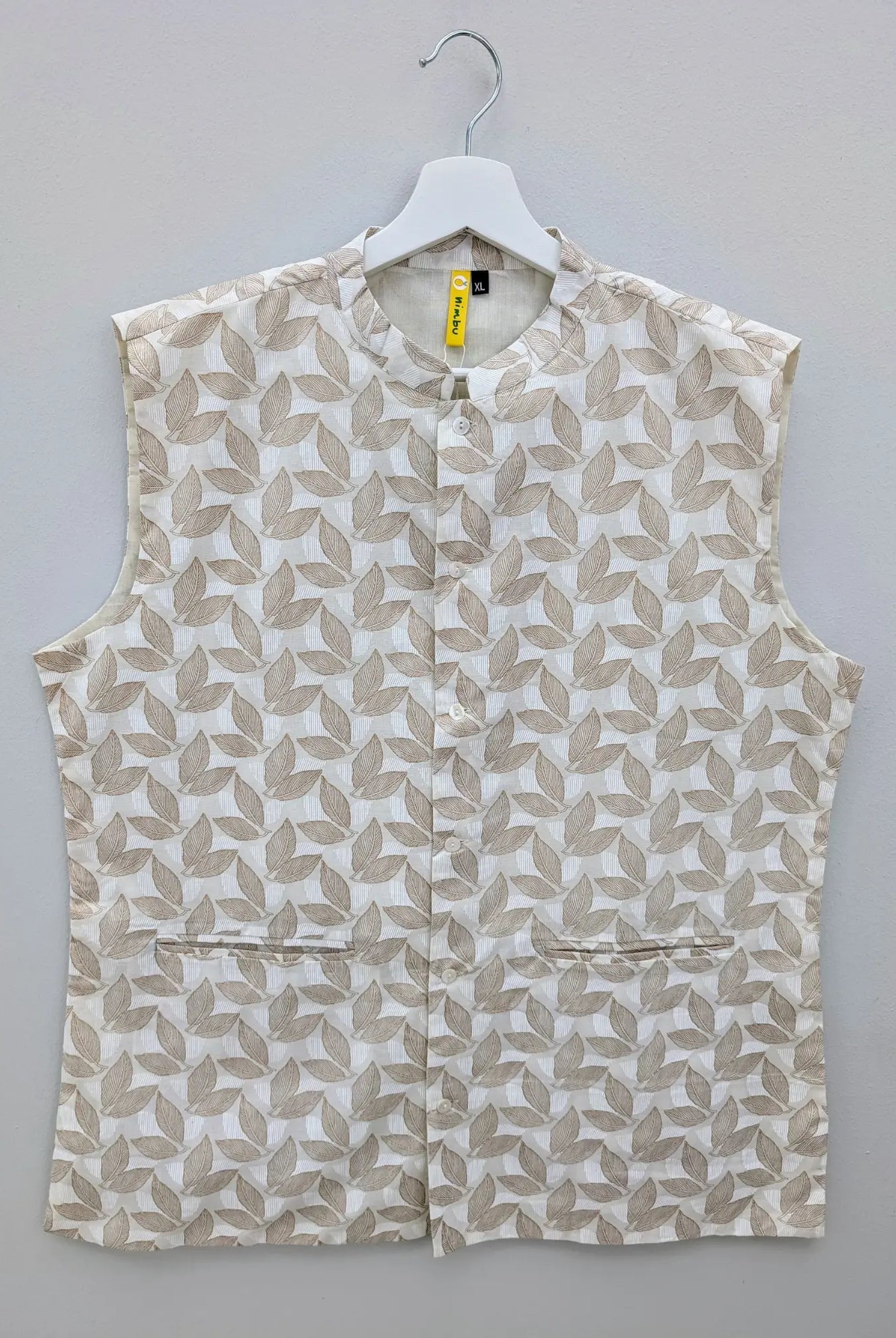 Zoya Mens White & Gold Jacket in Cotton