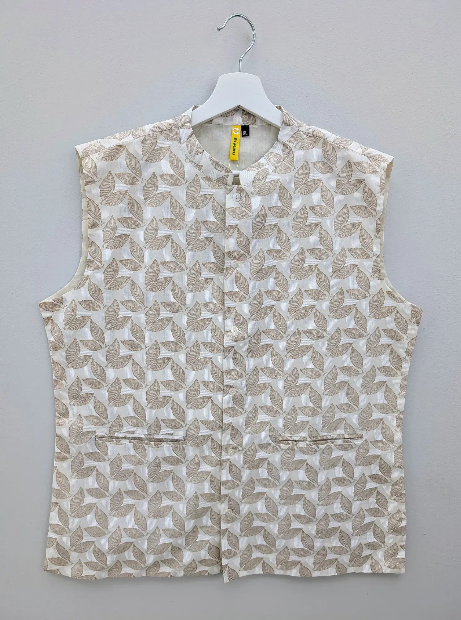 Zoya Mens White & Gold Jacket in Cotton