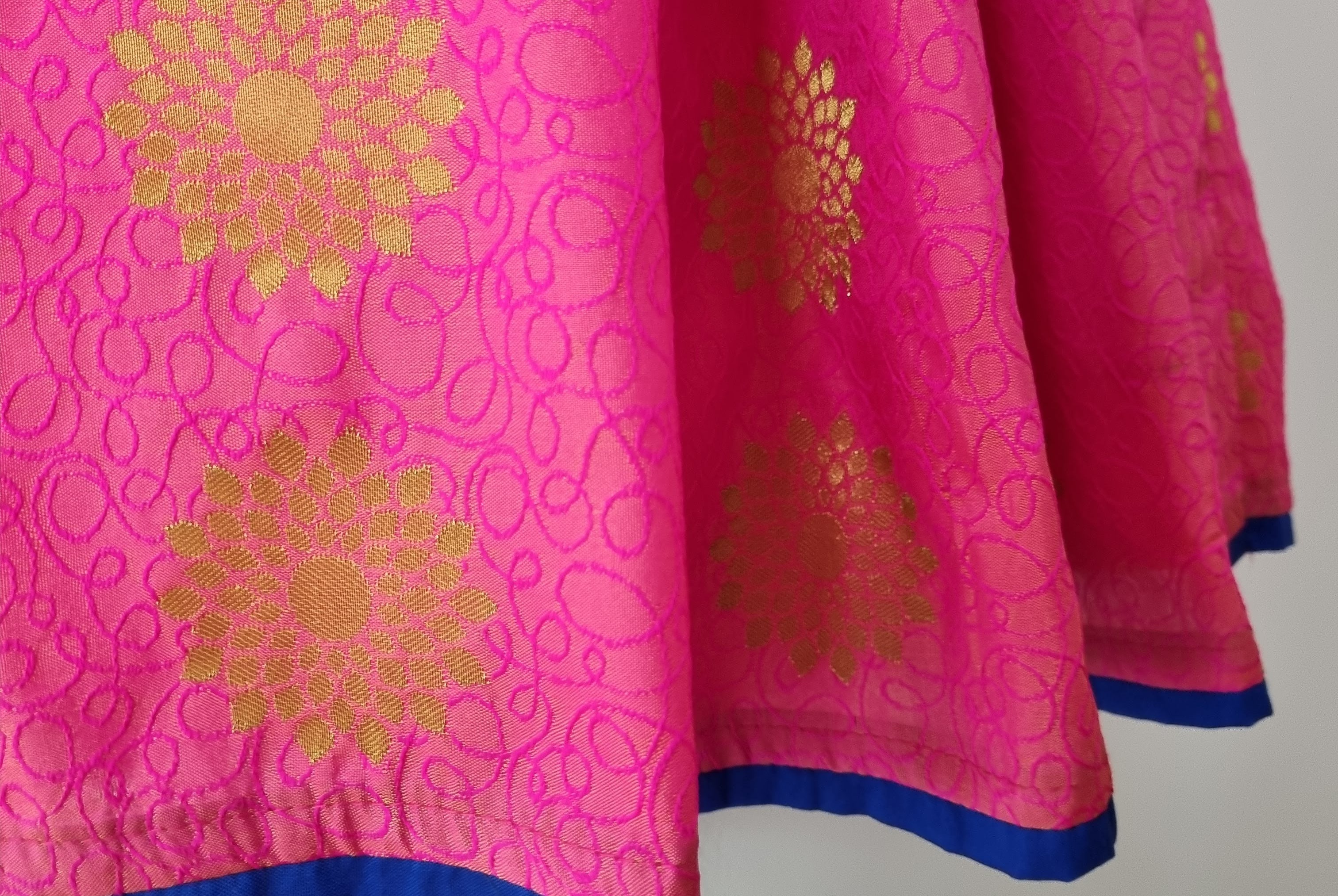 Stunning Jacquard Lehenga with Kimono sleeves - Nimbu Kids