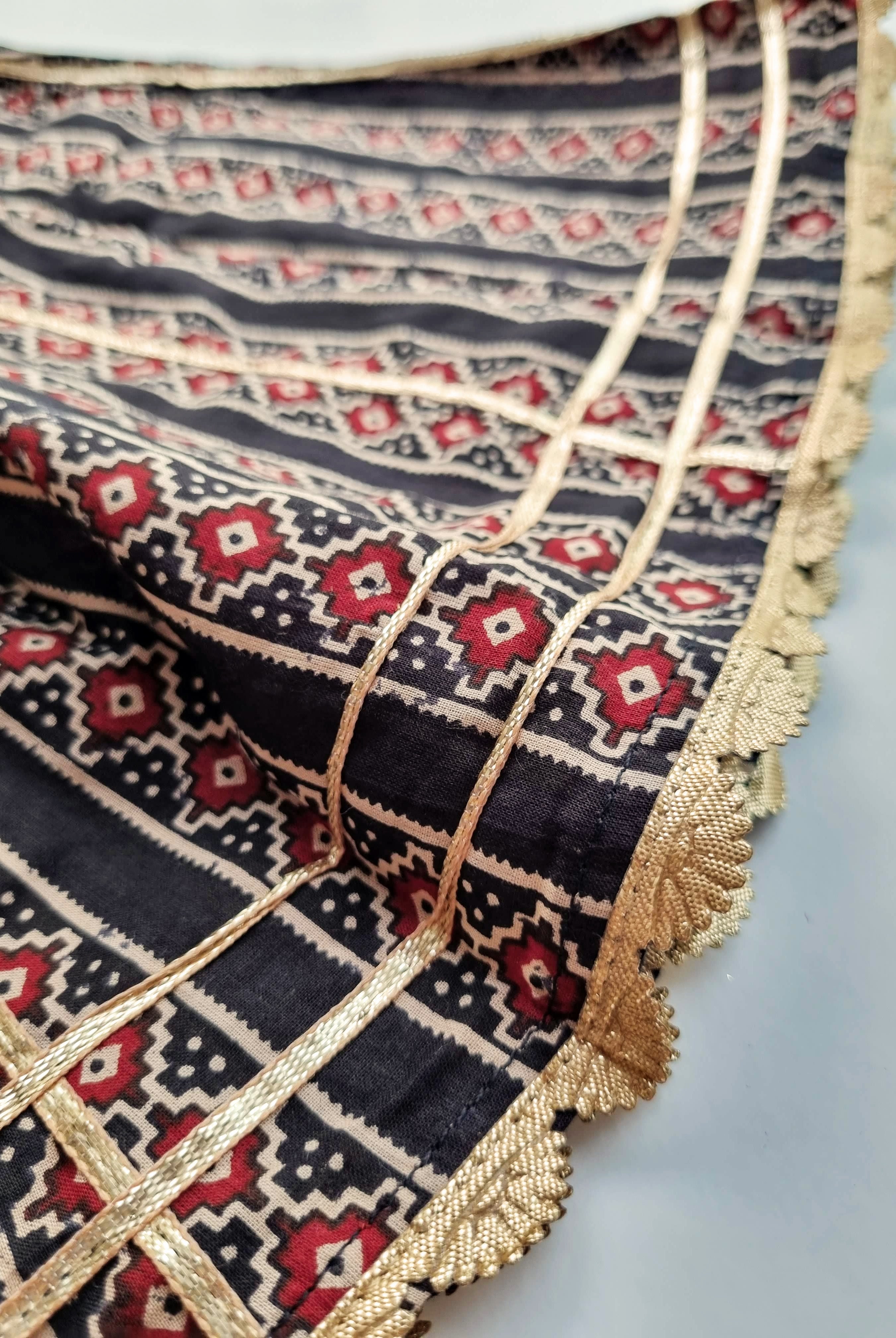 Chand Black Halter Lehenga Set - Nimbu Kids