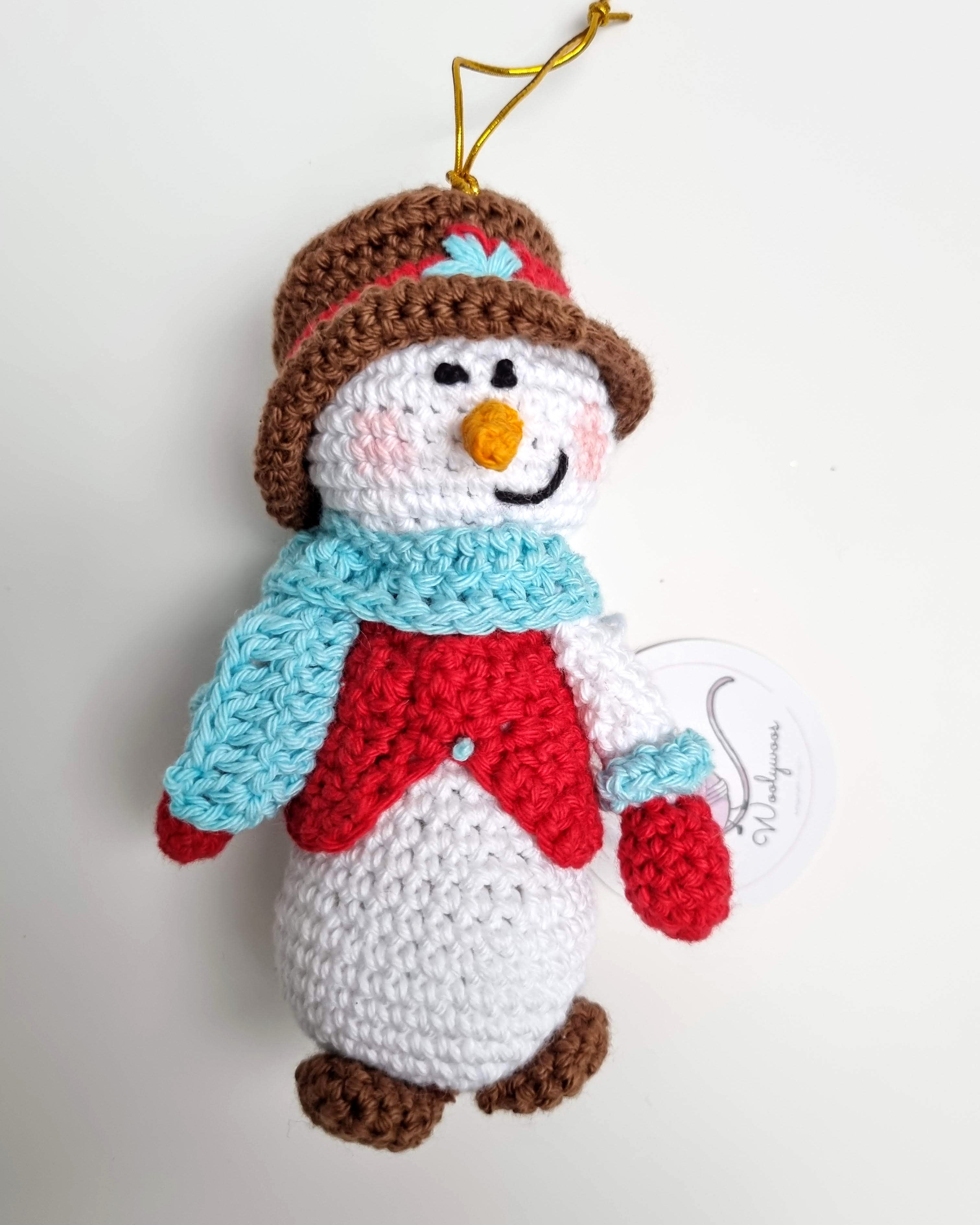 Handcrafted Crochet Snowman Hanging Ornament - Nimbu Kids