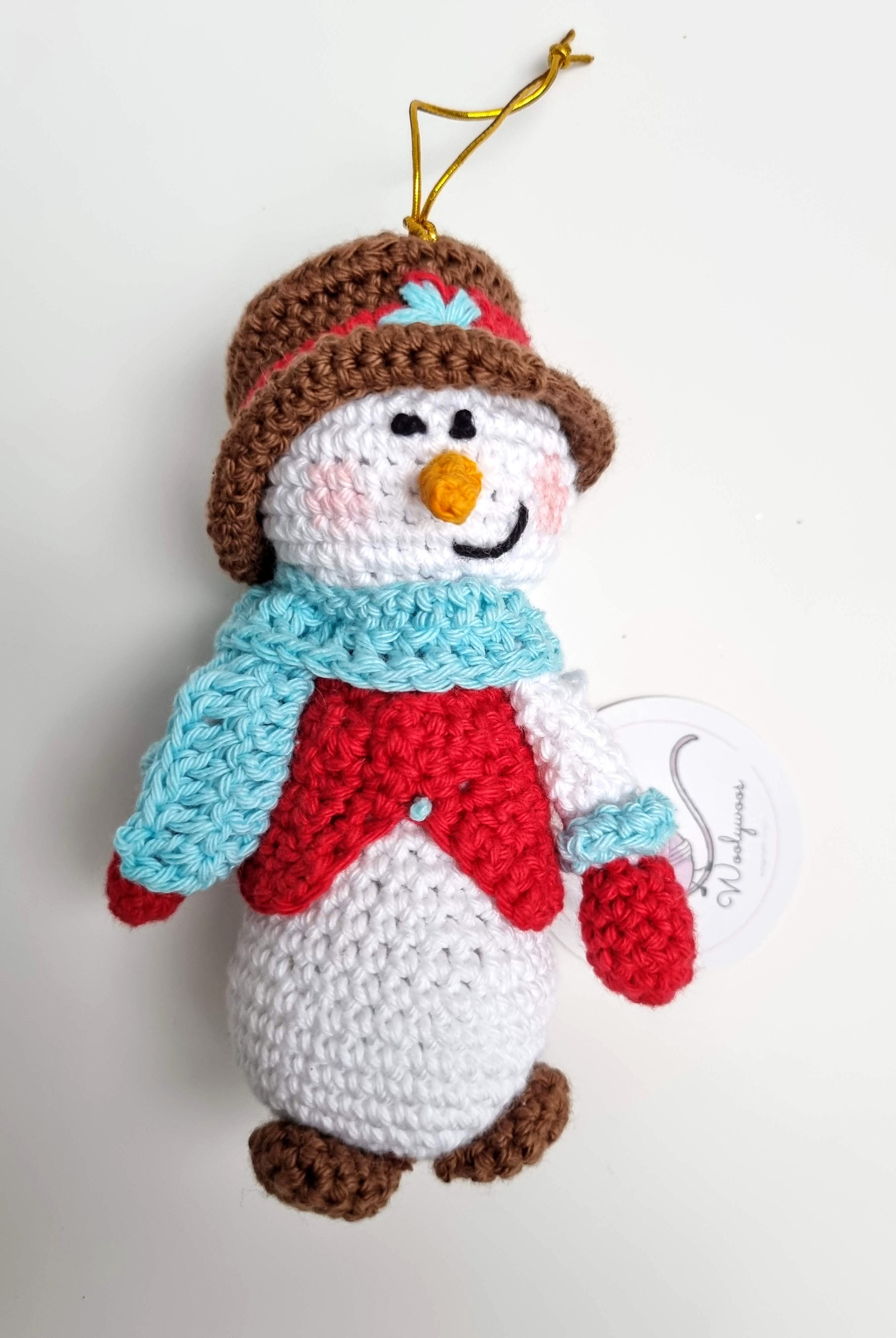 Handcrafted Crochet Snowman Hanging Ornament - Nimbu Kids