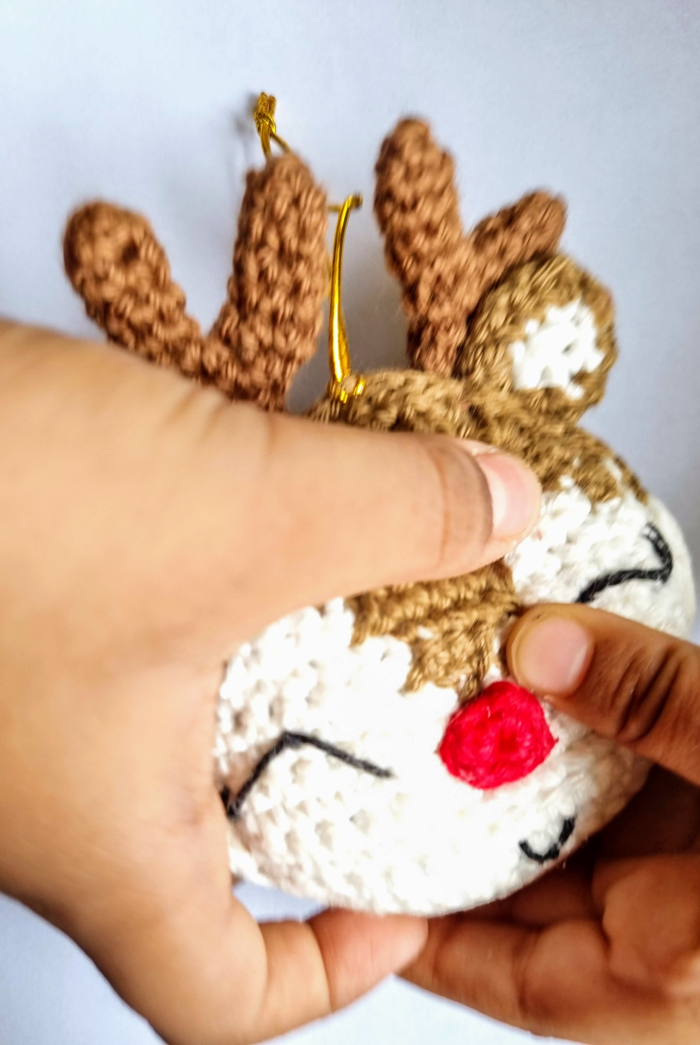 Handcrafted Crochet Reindeer Hanging Ornament - Nimbu Kids