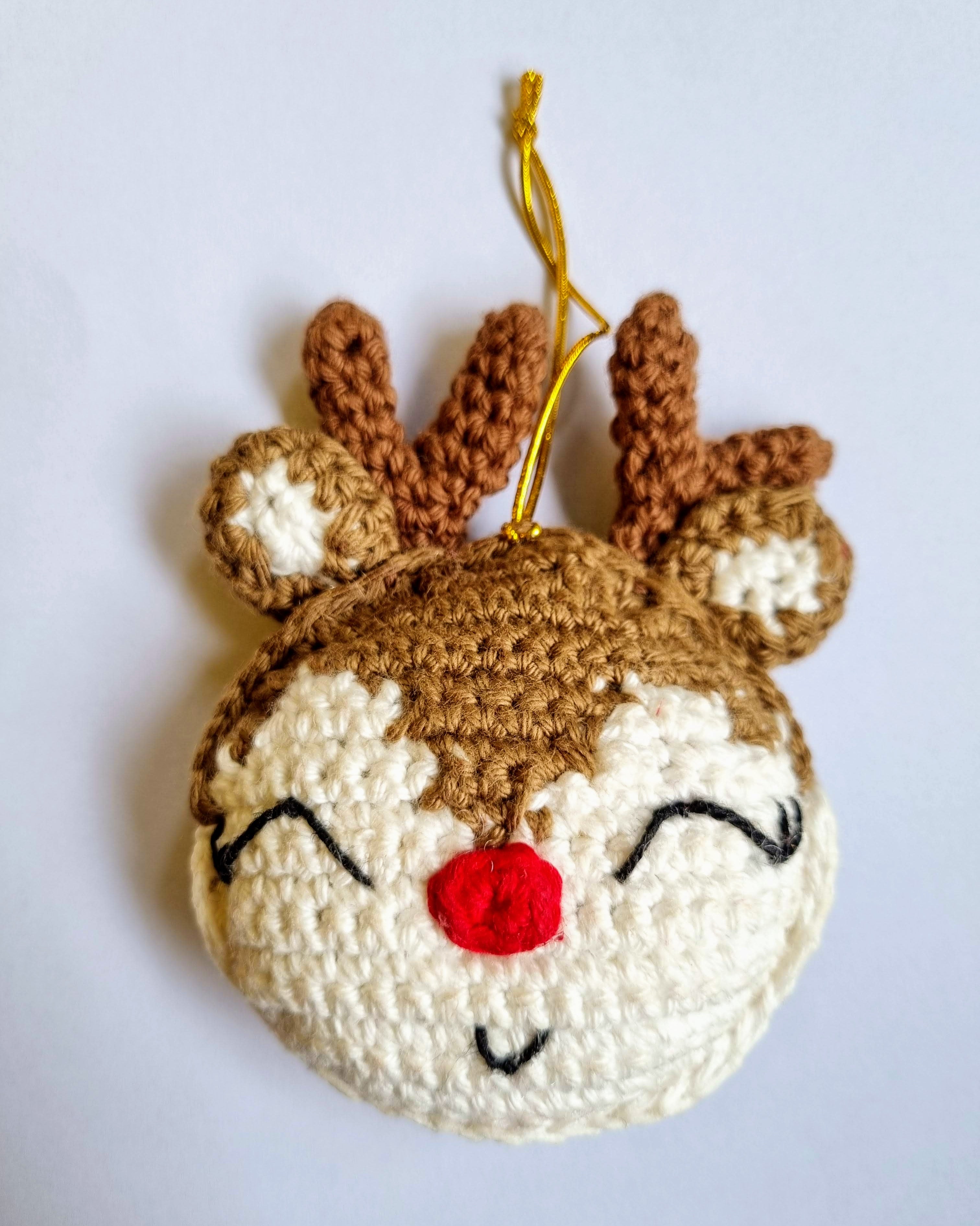 Handcrafted Crochet Reindeer Hanging Ornament - Nimbu Kids
