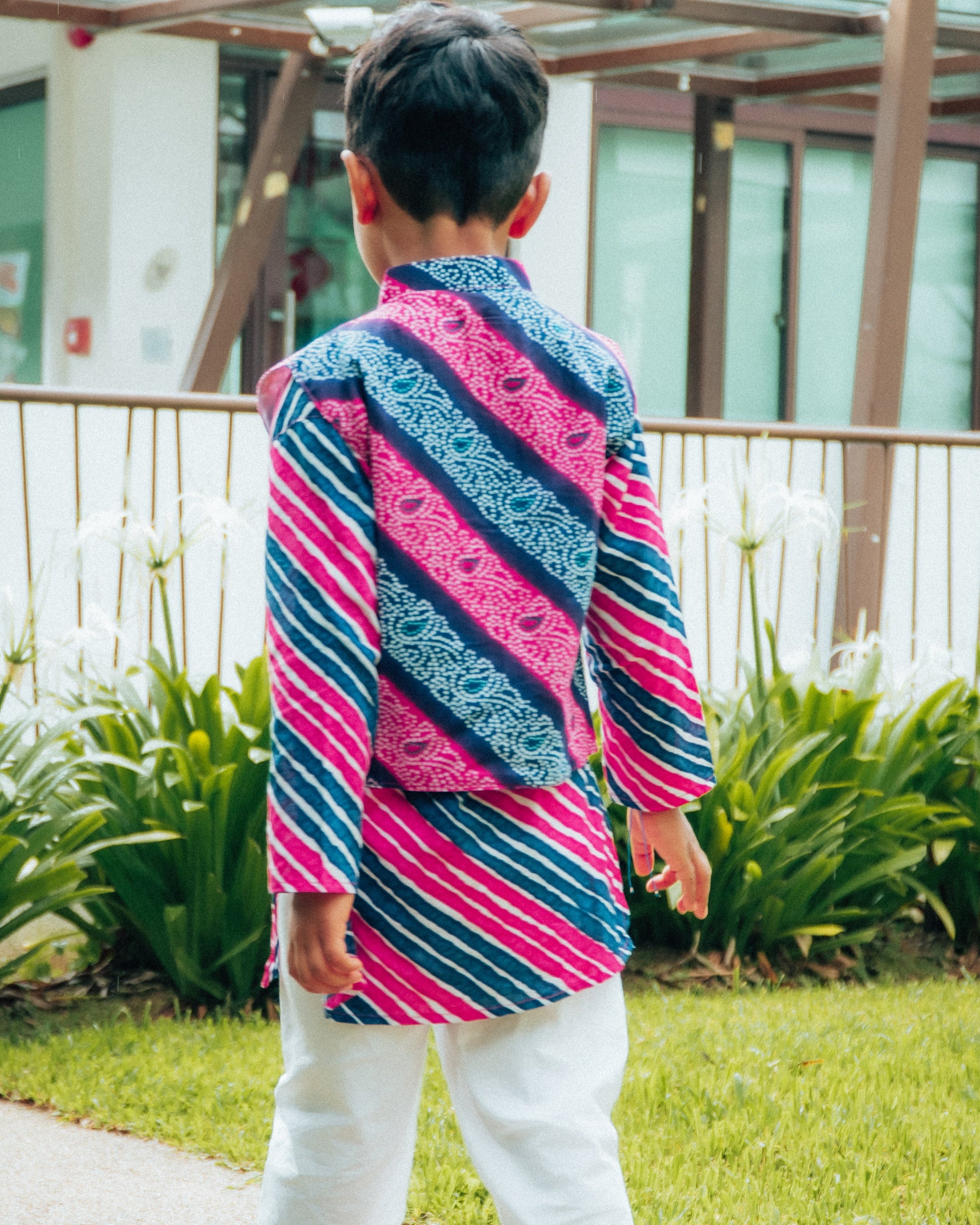 Leheriya Onion Purple Jacket set - Nimbu Kids
