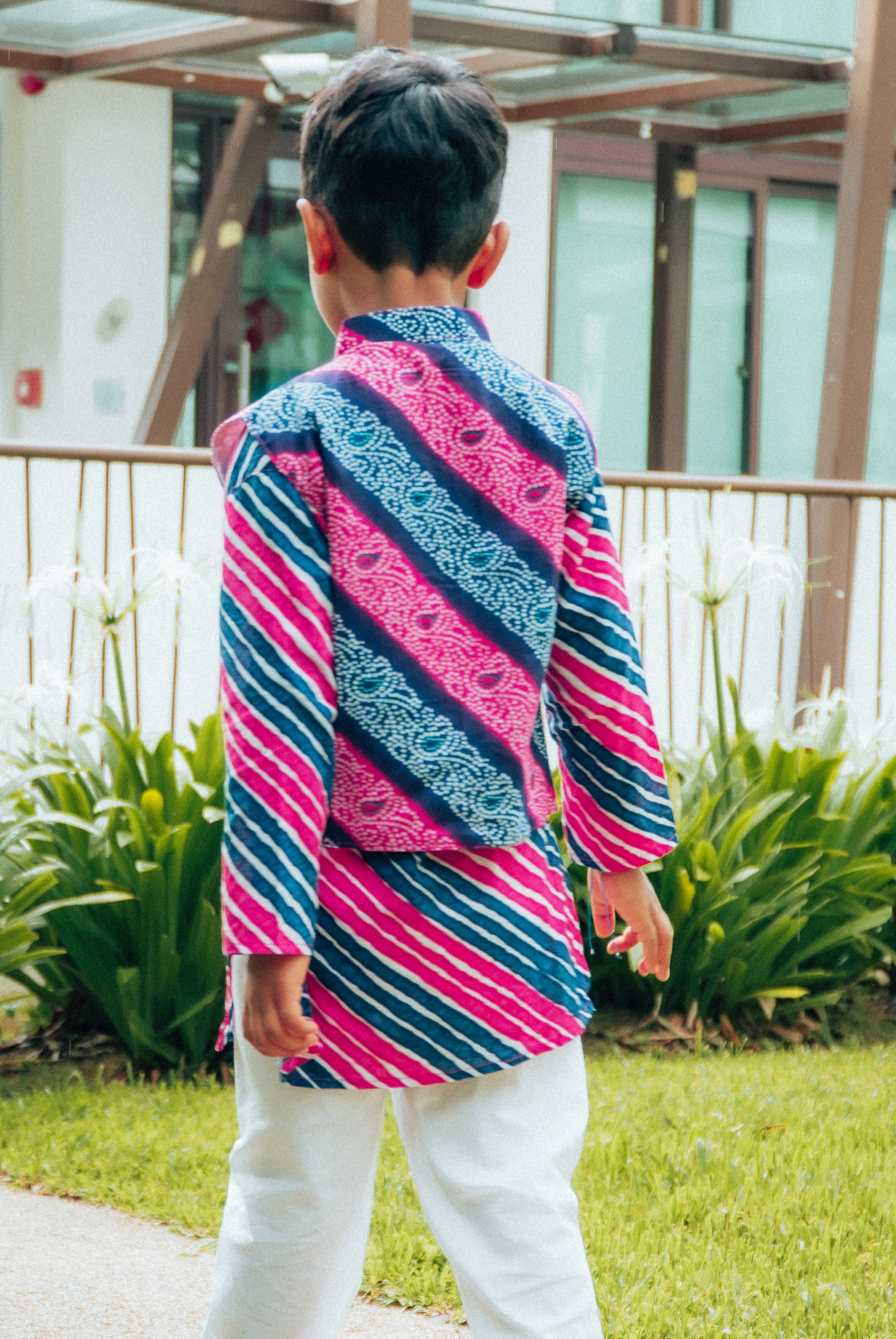 Leheriya Onion Purple Jacket set - Nimbu Kids