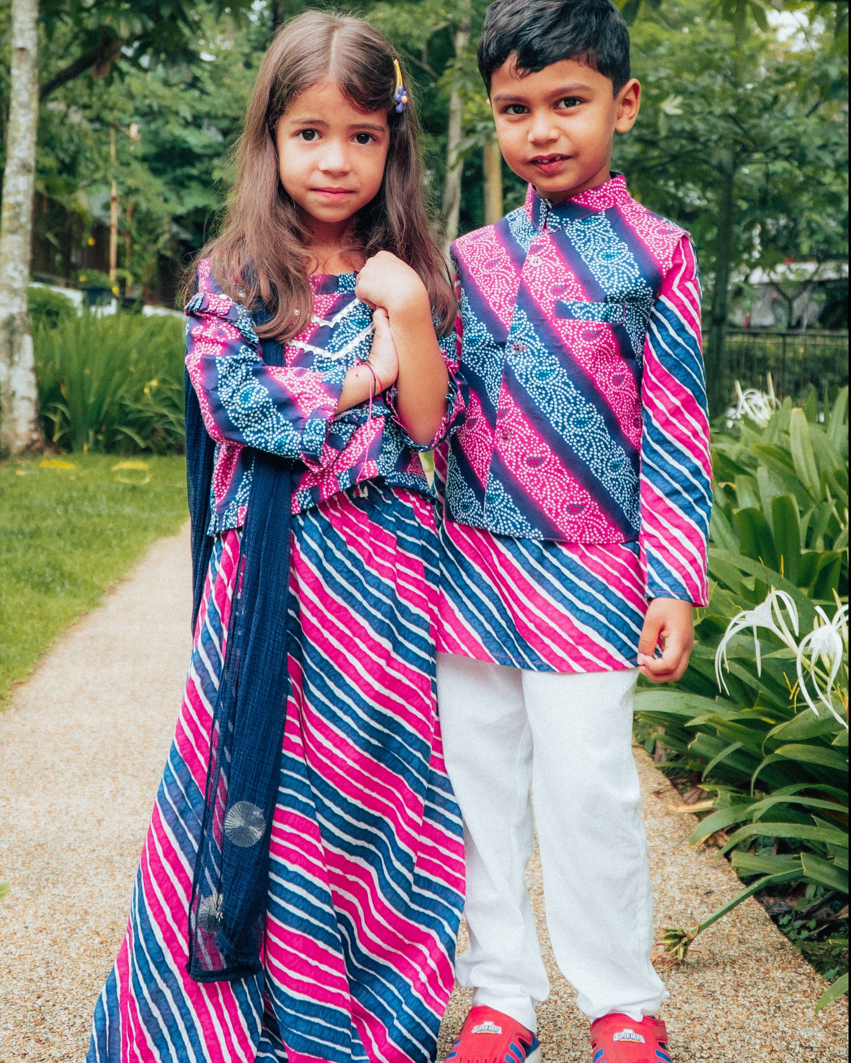 Leheriya Onion Purple Jacket set - Nimbu Kids