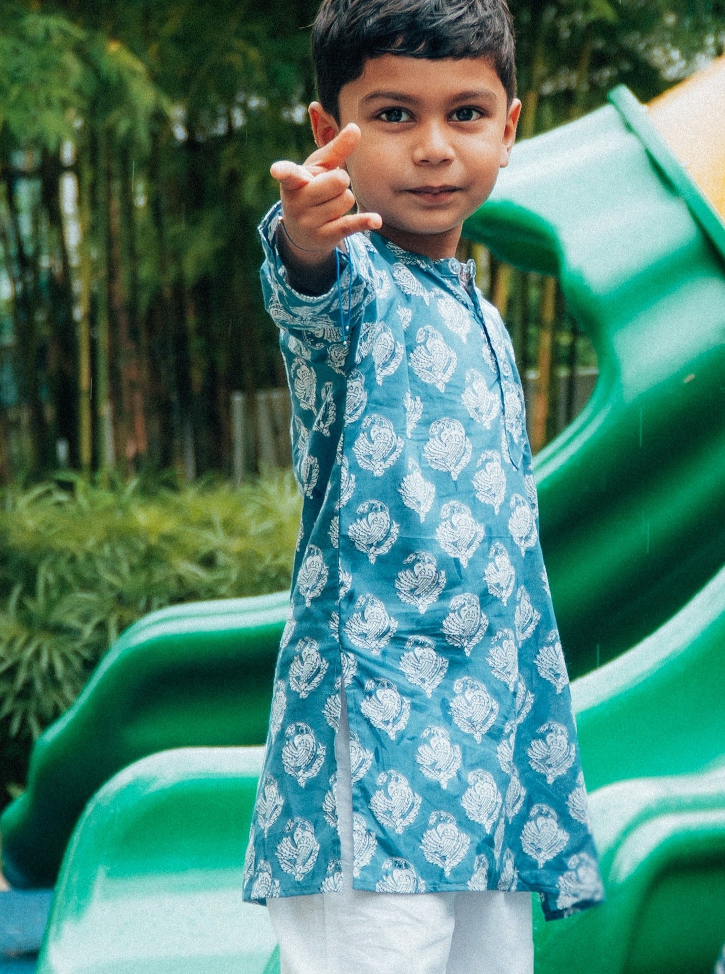 Barkha Indigo Kurta Pajama - Nimbu Kids
