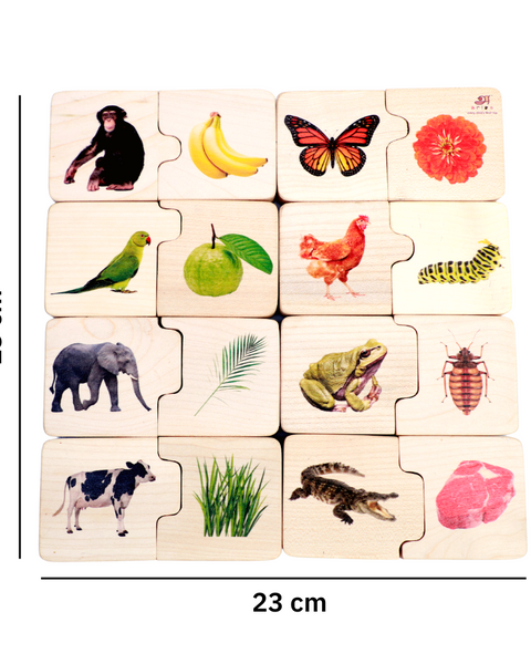 Chunky Wooden Puzzle - Feed the Animals - Nimbu Kids