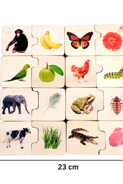 Chunky Wooden Puzzle - Feed the Animals - Nimbu Kids
