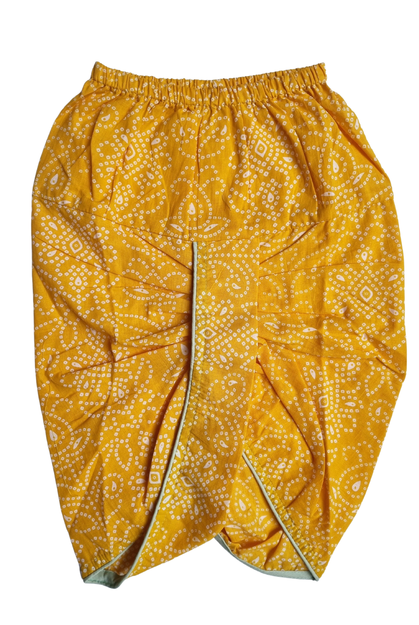 Sage Green & Mustard Floral Paisley Print Cotton Kurta with Dhoti pants - Nimbu Kids