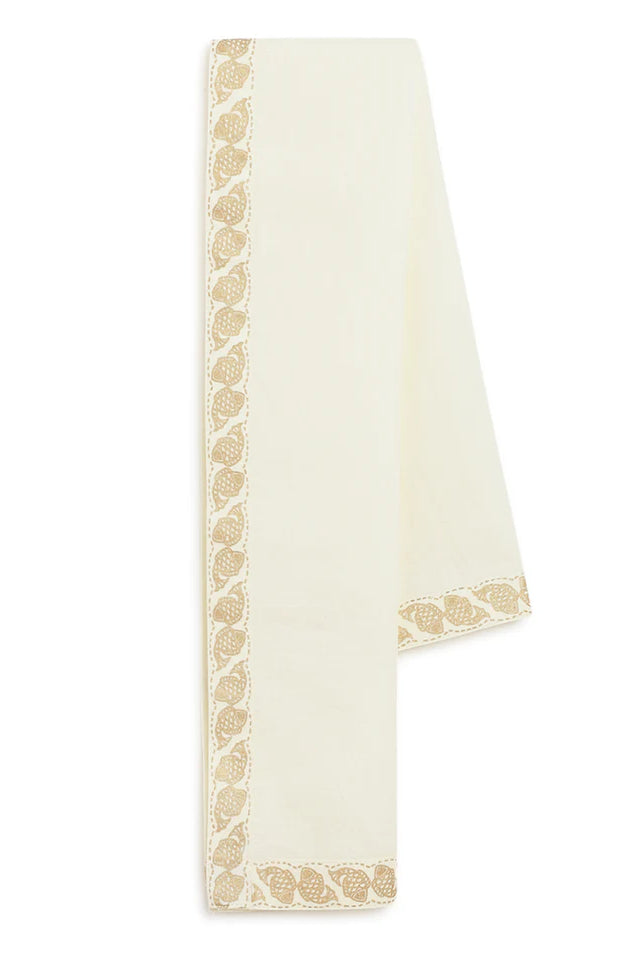 Rajnikant 3pc Cotton Mundu Set in Cream - Nimbu Kids