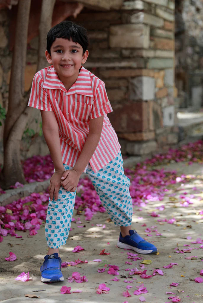Pink Stripes Organic Cotton Shirt - Nimbu Kids
