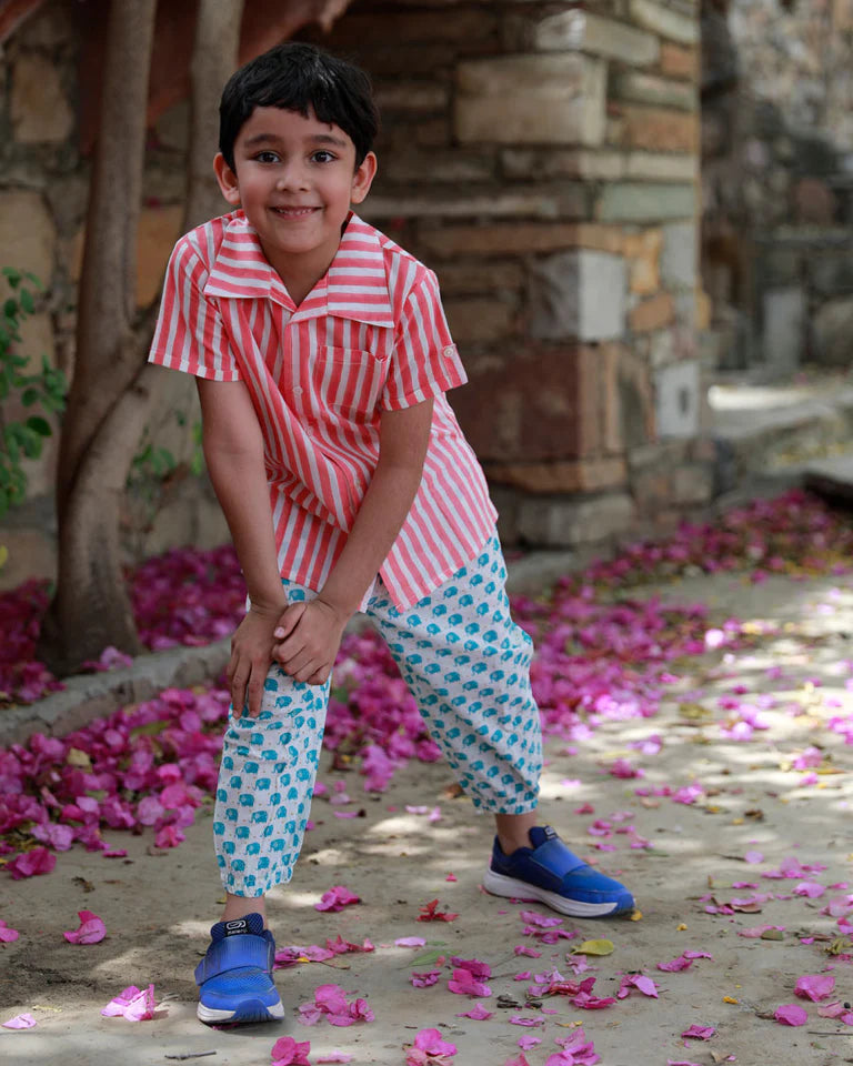 Pink Stripes Organic Cotton Shirt - Nimbu Kids