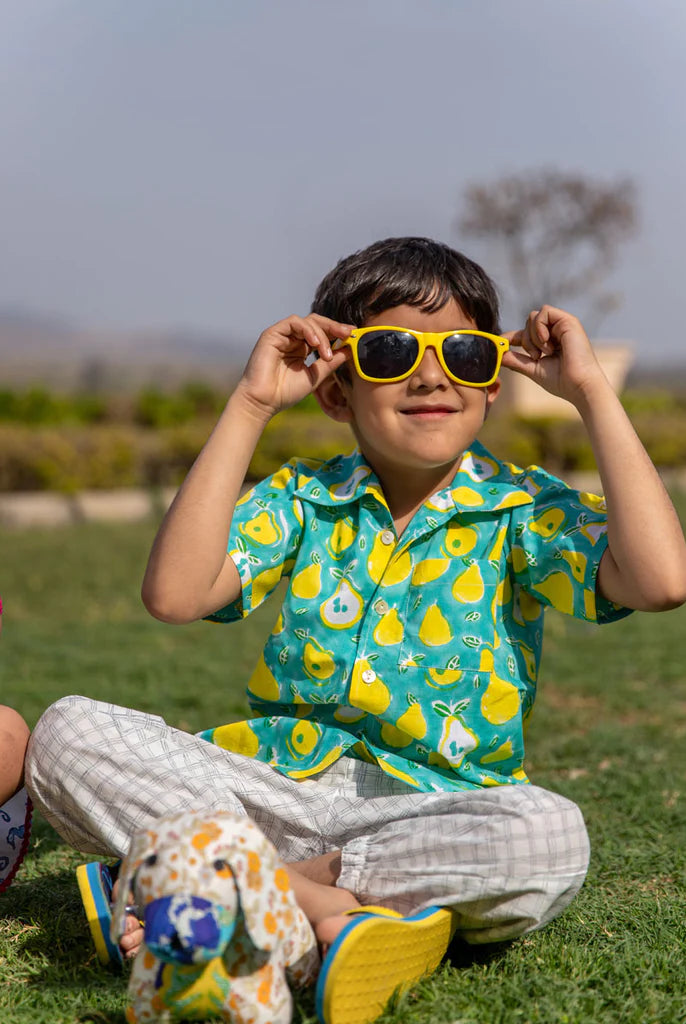 Green Pear Organic Cotton Shirt - Nimbu Kids