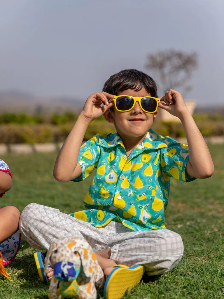 Green Pear Organic Cotton Shirt - Nimbu Kids