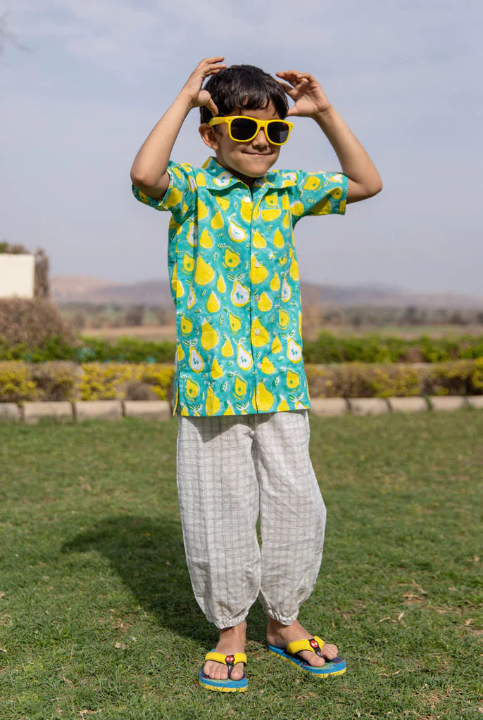 Green Pear Organic Cotton Shirt - Nimbu Kids