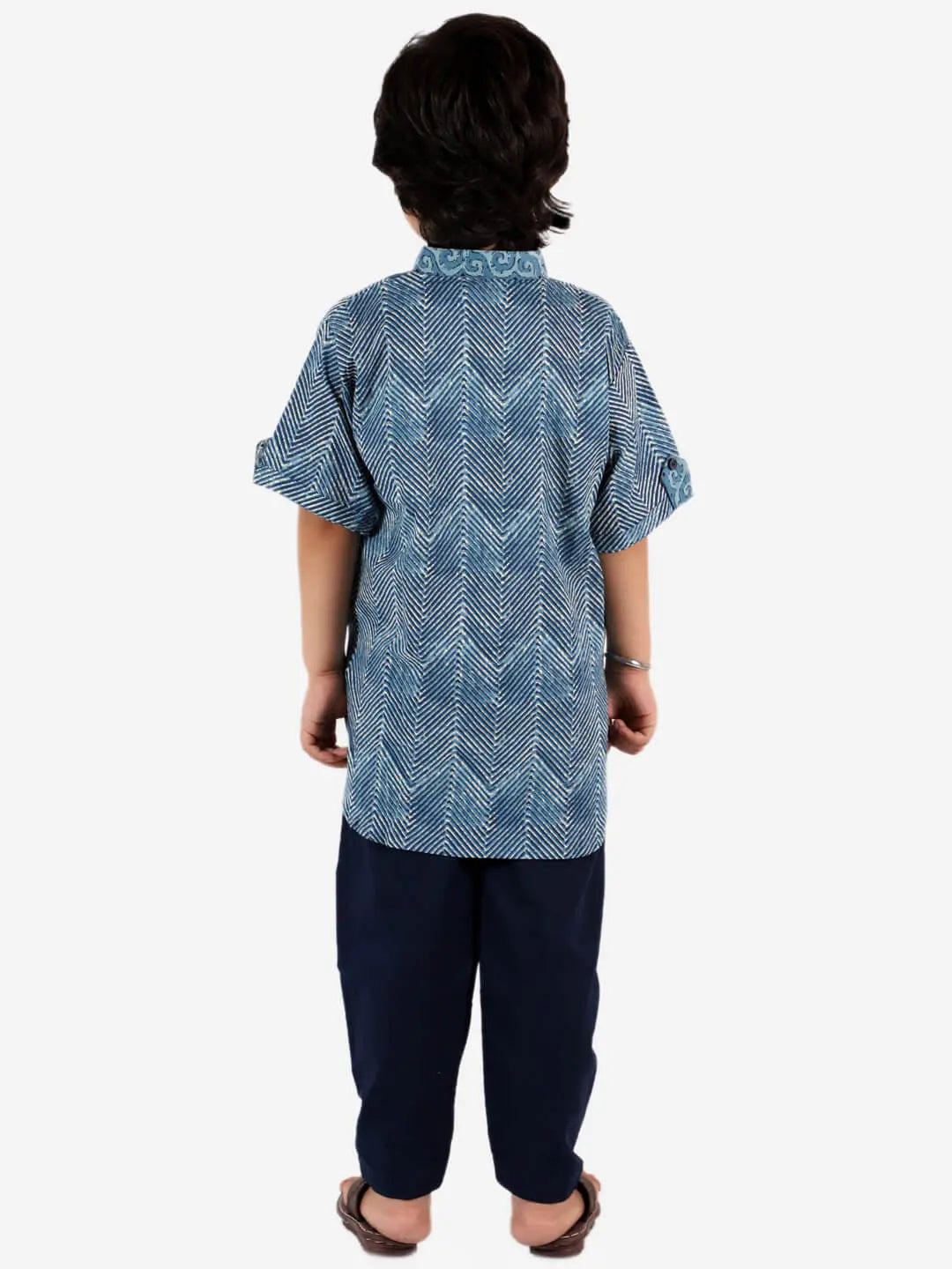 Pathani Style Cotton Kurta Set - Nimbu Kids