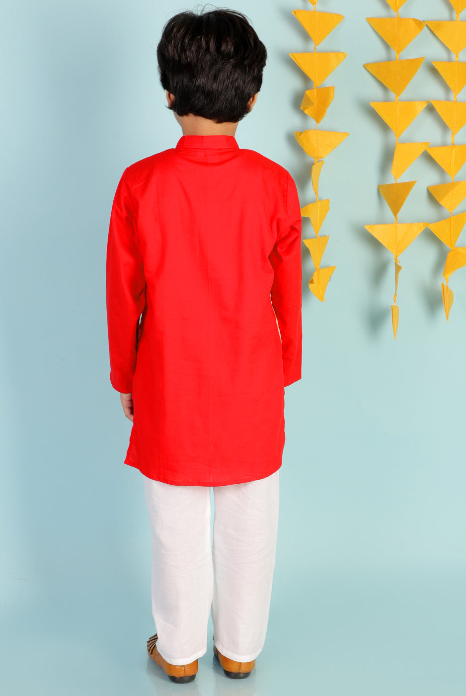 Kali Cotton Kurta Pajama with Stitched Jacket - Nimbu Kids