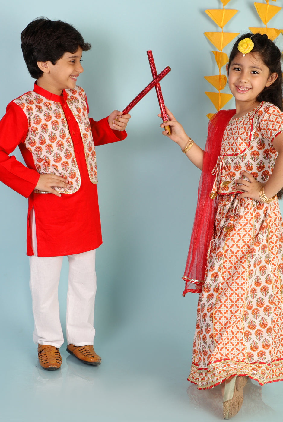 Kali Cotton Kurta Pajama with Stitched Jacket - Nimbu Kids