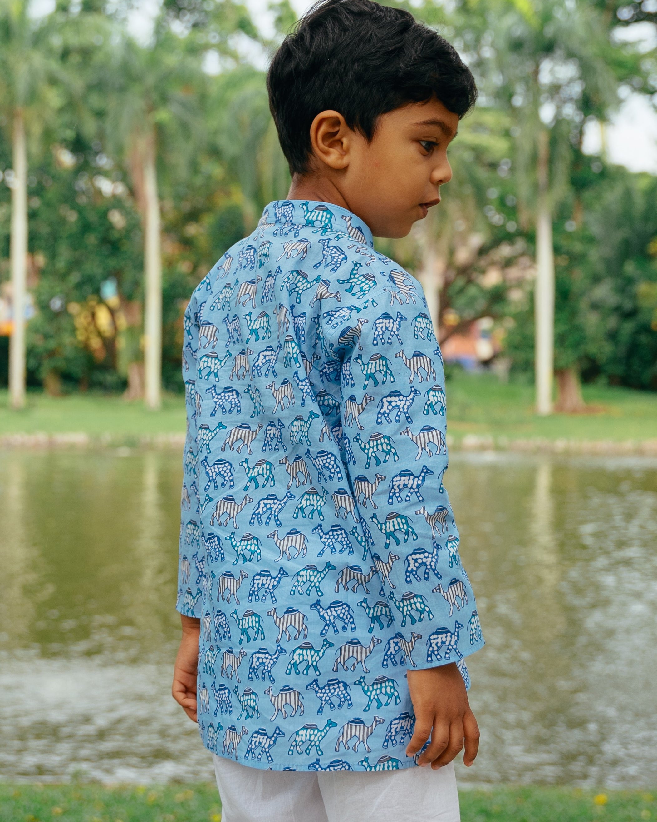 Blue Camel Kurta Set - Nimbu Kids