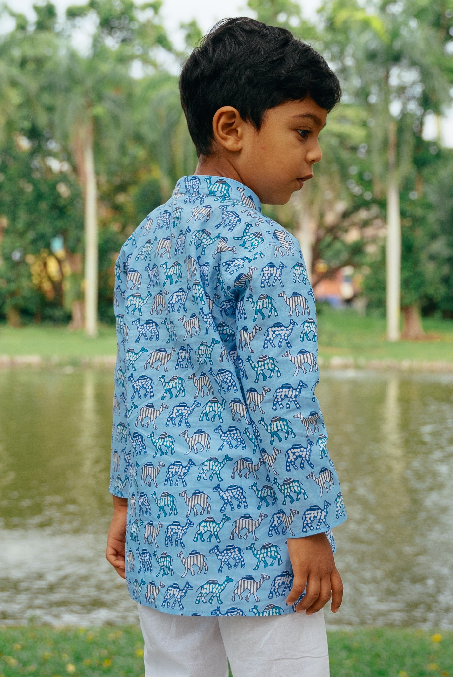 Blue Camel Kurta Set - Nimbu Kids