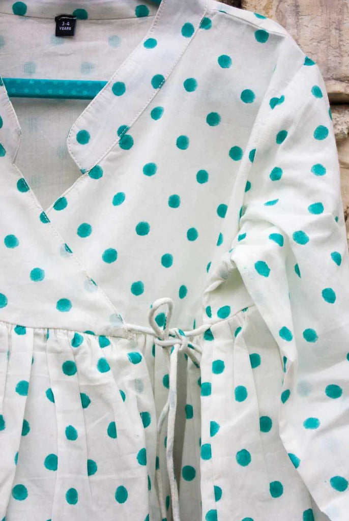 Sitaara Organic Cotton Angrakha Dhoti Set of 2 - Nimbu Kids