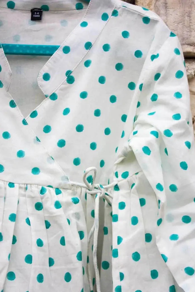 Sitaara Organic Cotton Angrakha Dhoti Set of 2 - Nimbu Kids