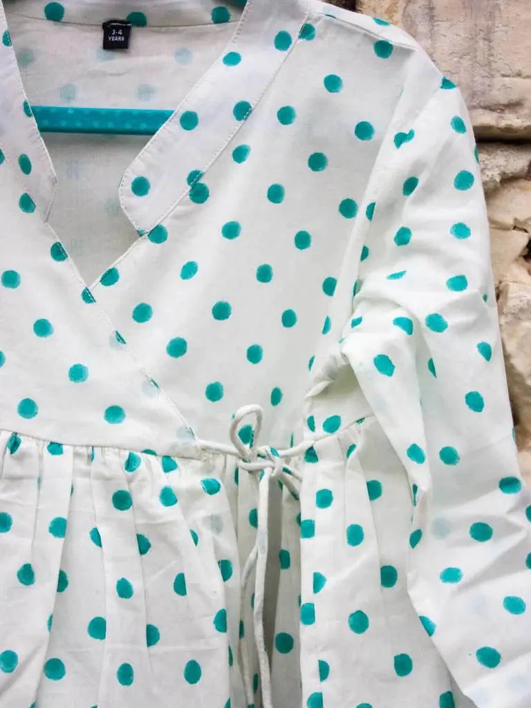 Sitaara Organic Cotton Angrakha Dhoti Set of 2 - Nimbu Kids