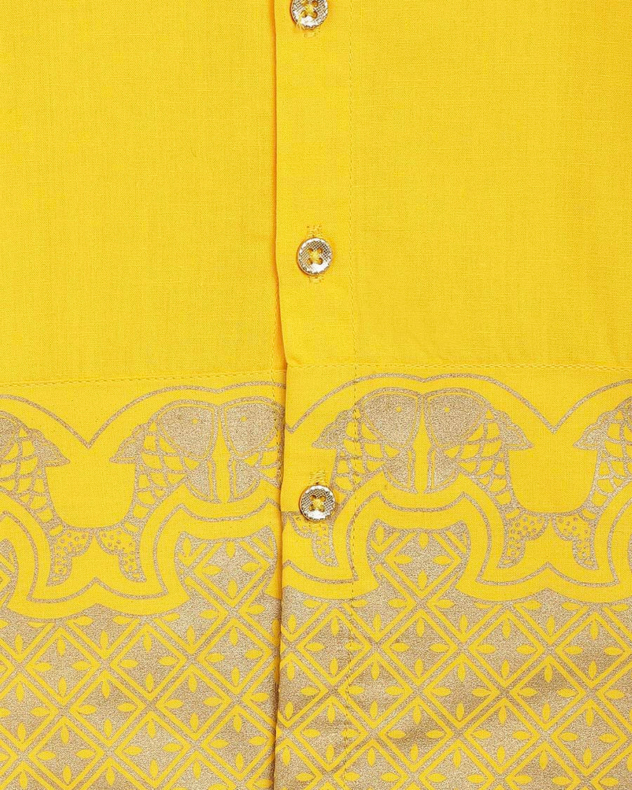 Classic Gold Panel Shirt in Yellow - Nimbu Kids