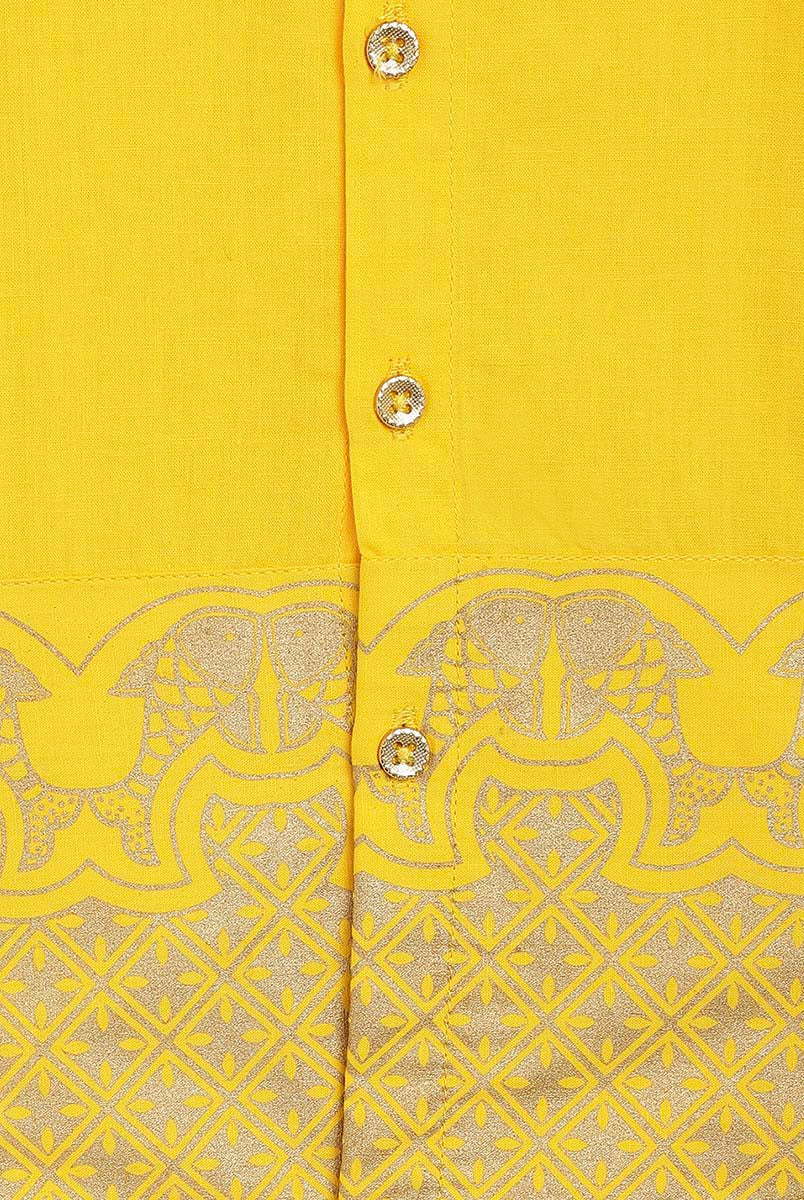 Classic Gold Panel Shirt in Yellow - Nimbu Kids