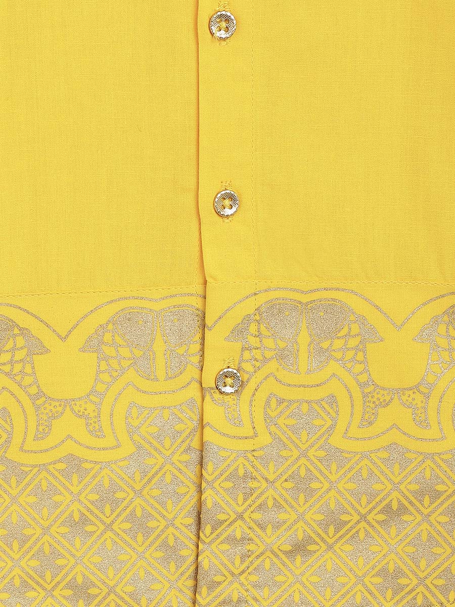 Classic Gold Panel Shirt in Yellow - Nimbu Kids