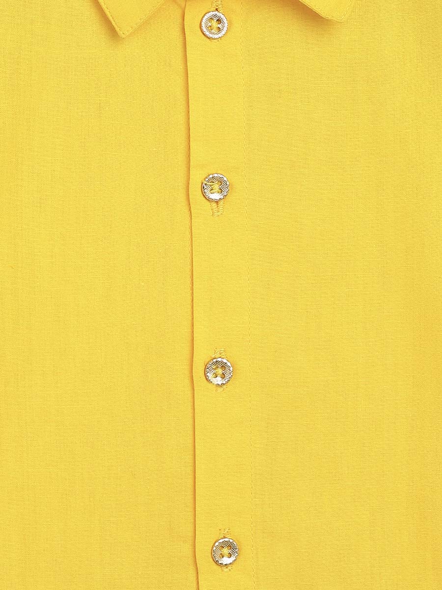 Classic Gold Panel Shirt in Yellow - Nimbu Kids