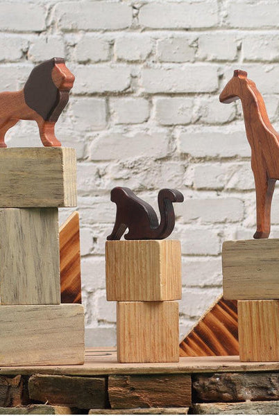 Wooden Wild Animals (Set of 12) - Nimbu Kids