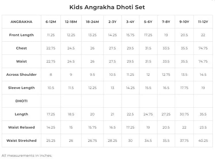 Sitaara Organic Cotton Angrakha Dhoti Set of 2 - Nimbu Kids