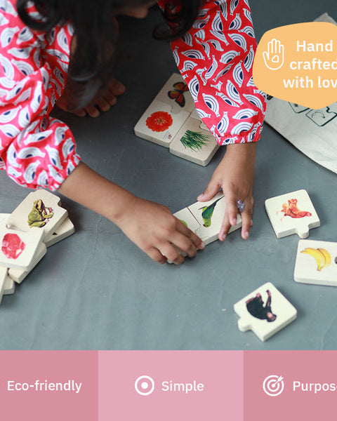 Chunky Wooden Puzzle - Feed the Animals - Nimbu Kids