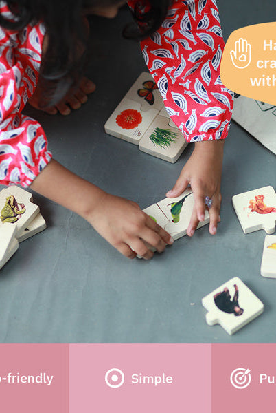 Chunky Wooden Puzzle - Feed the Animals - Nimbu Kids