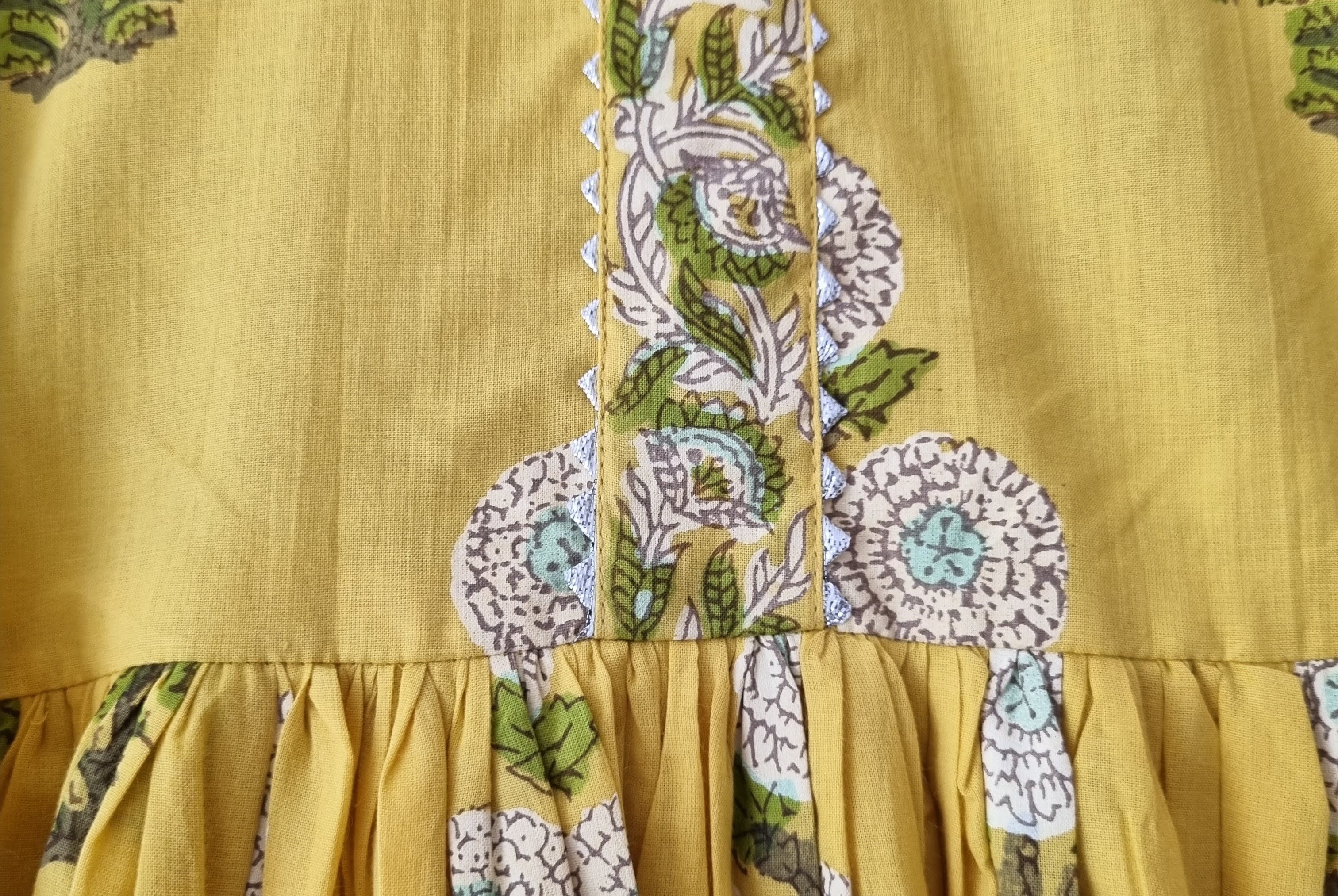 Yellow Floral Anarkali with Matching Salwar - Nimbu Kids
