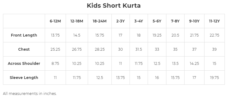 Blue Umbrella Organic Cotton Shirt Kurta with Roll-up Sleeves - Nimbu Kids