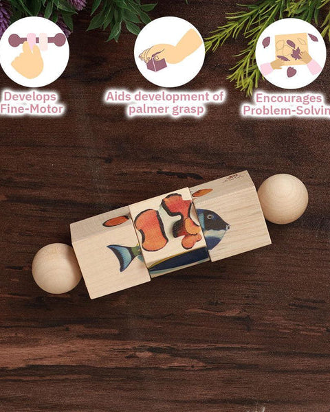 Toddler's Rubik's Cube - Rotating Wooden Puzzles - Nimbu Kids