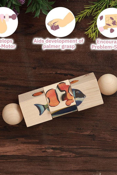 Toddler's Rubik's Cube - Rotating Wooden Puzzles - Nimbu Kids