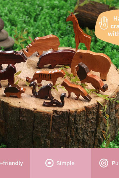 Wooden Wild Animals (Set of 12) - Nimbu Kids