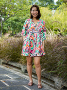 Havana White Rainbow Women Short Dress