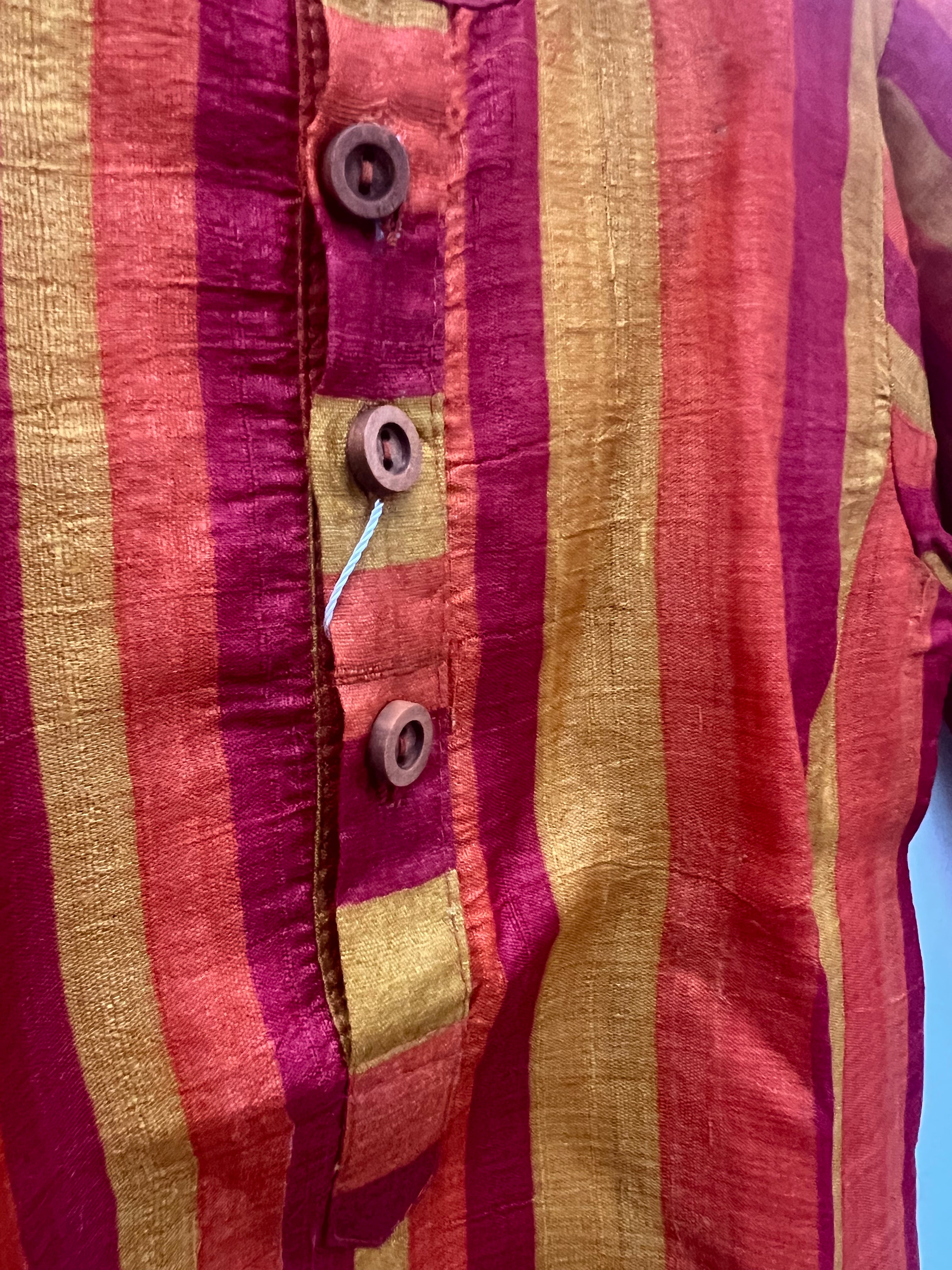 [2-3 yrs] Preloved Boys Red Green Orange Stripe Kurta