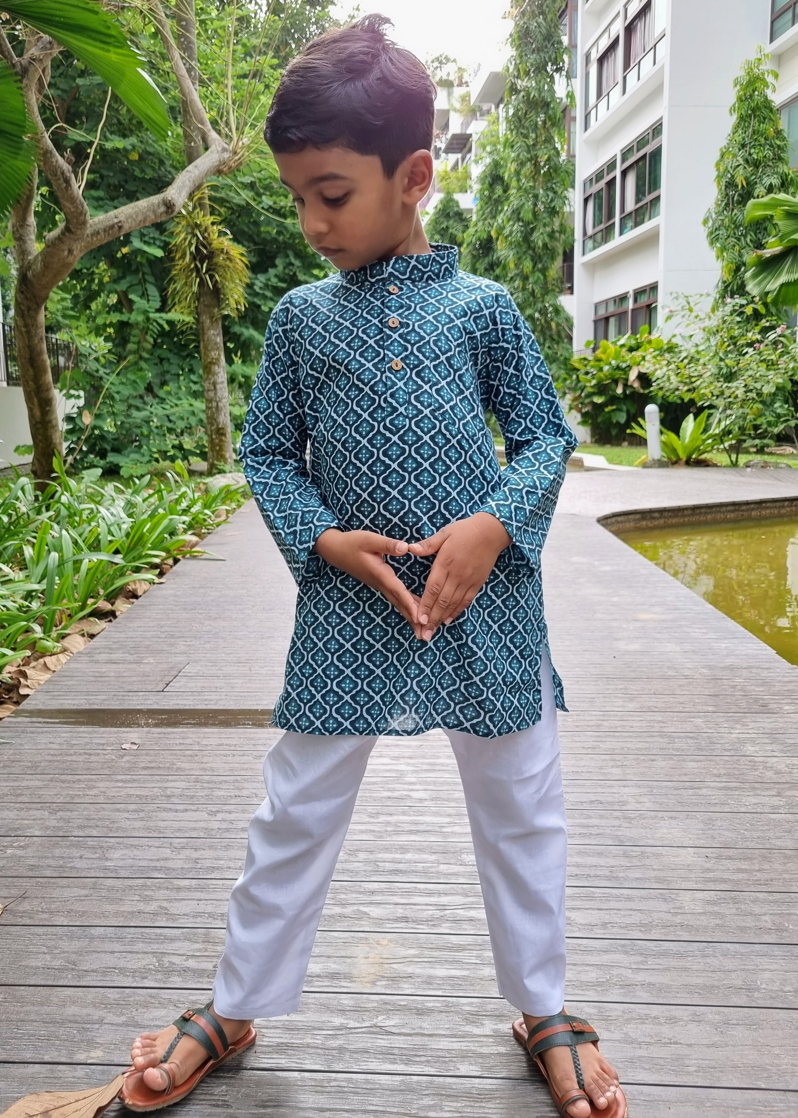 Boys kurta pajama in neel blue