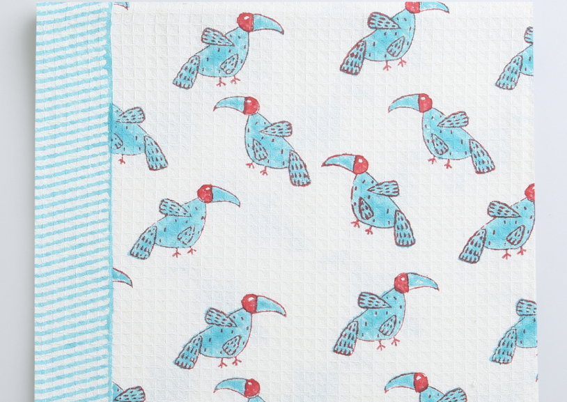 'A Party of Hornbills' Bathing Towel