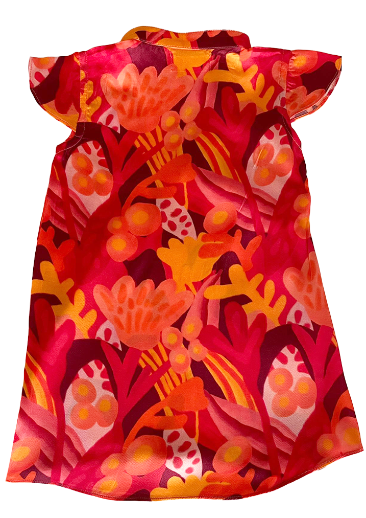 Glee Crimson Cheongsam Dress in Organic Cotton