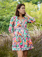 Havana White Rainbow Women Short Dress