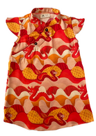 Loopydo Dragon Cheongsam Dress in Organic Cotton